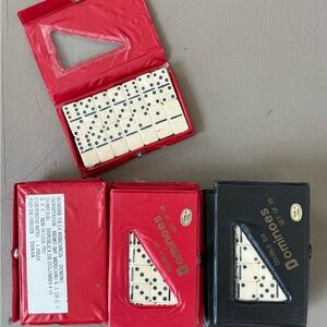 Classic Domino Set in Red (9)or Black (4) Case